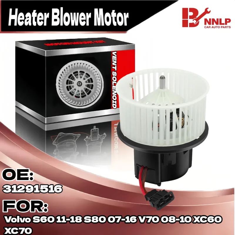 

For Front HVAC Heater Blower Motor for Volvo S60 11-18 S80 07-16 V70 08-10 XC60 XC70 31291516