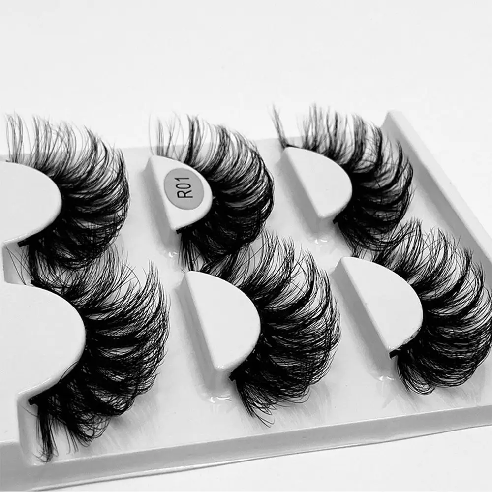 SKONHED 3Pairs Women Beauty Dramatic Handmade 100% Cruelty free 3D Mink Lashes False Eyelashes 20mm Fluffy