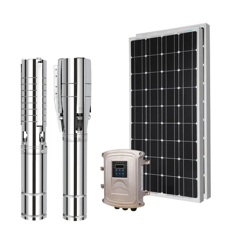 HOP 4SDM6/8  220V 380V AC Solar Submersible 200m Solar Deep Well Water Pump with Solar Panel Small Submersible Pump