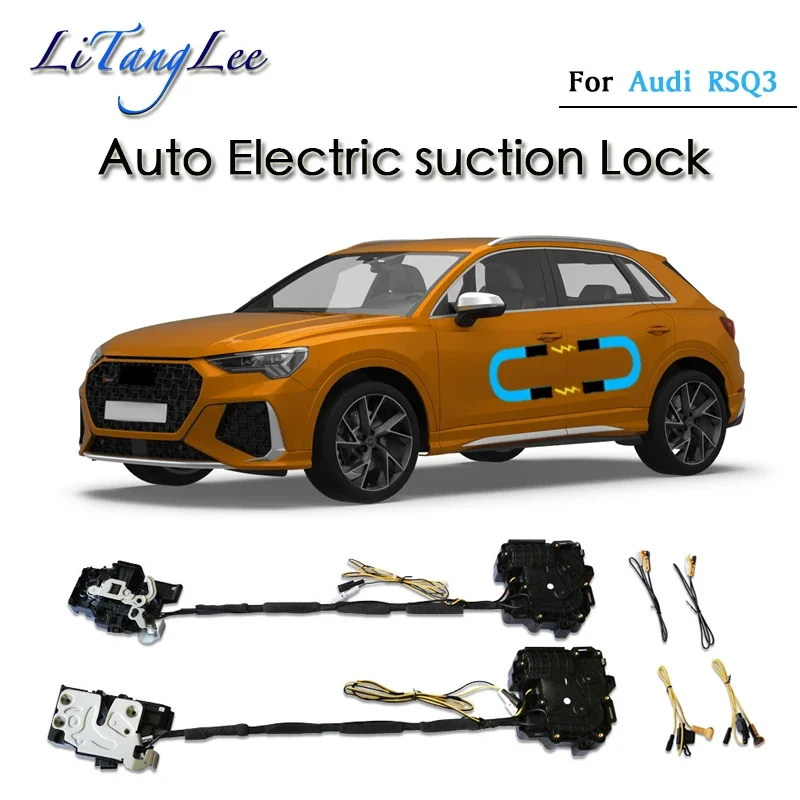 Car Soft Close Door Latch Pass Lock Actuator Auto Electric Absorption Suction Silence Closer For Audi RSQ3 2014~2024