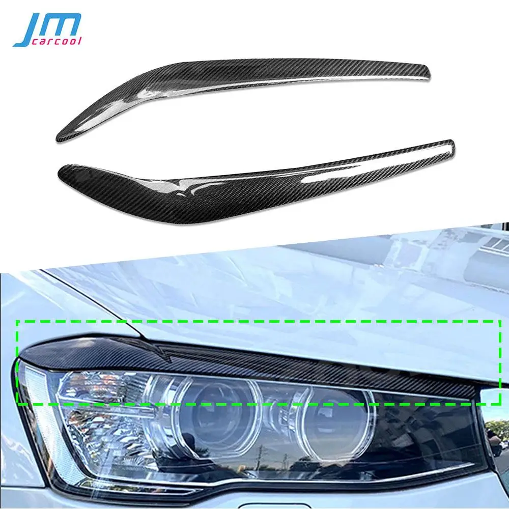 

Carbon Fiber Car Front Headlamp Eyebrow Sticker Headlight Eyelid Trim for BMW X3 X4 F25 F26 2014 -2017 Decoration Accessories