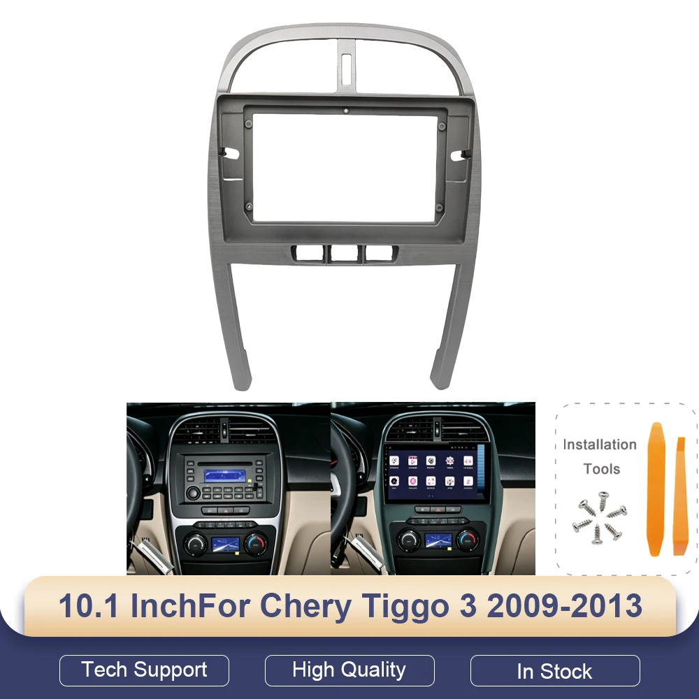 

Car 10.1" Audio Face Plate Fascia Frame For Chery Tiggo 3 2009-2013 2Din Big Screen Radio Stereo Panel Dash Mount Refitting Kit