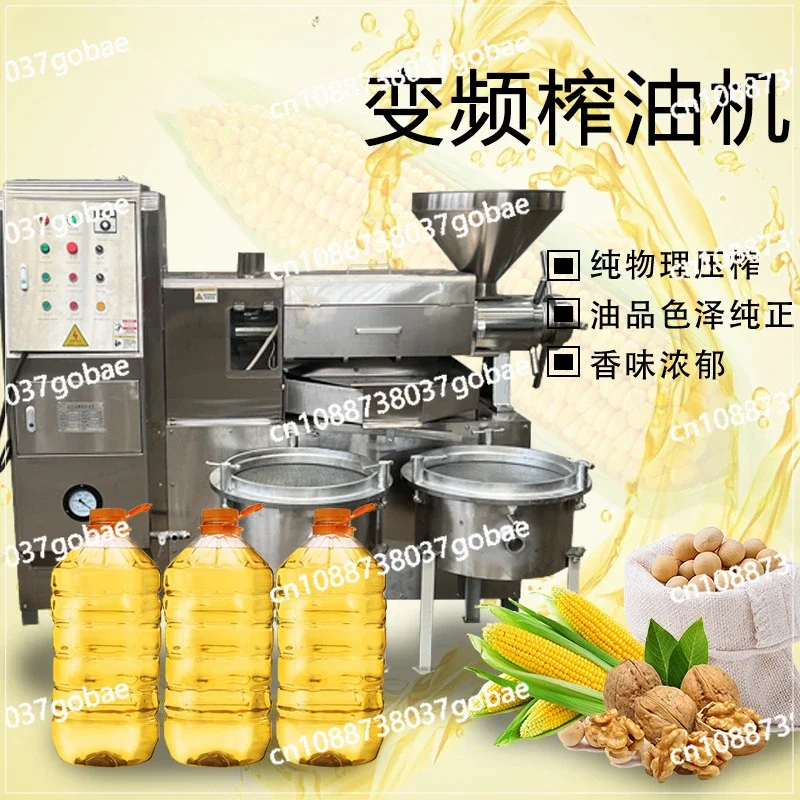 Stainless Steel Variable Frequency Oil Press, Automatic Peanut Rapeseed Flaxseed, Hongtong Commercial Large Oil Press