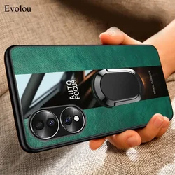 Plexiglass PU leather Case For Huawei Honor 70 lite 5G 60 50 SE 90 80 200 Smart Magnetic Metal Ring Holder shockproof Soft Cover