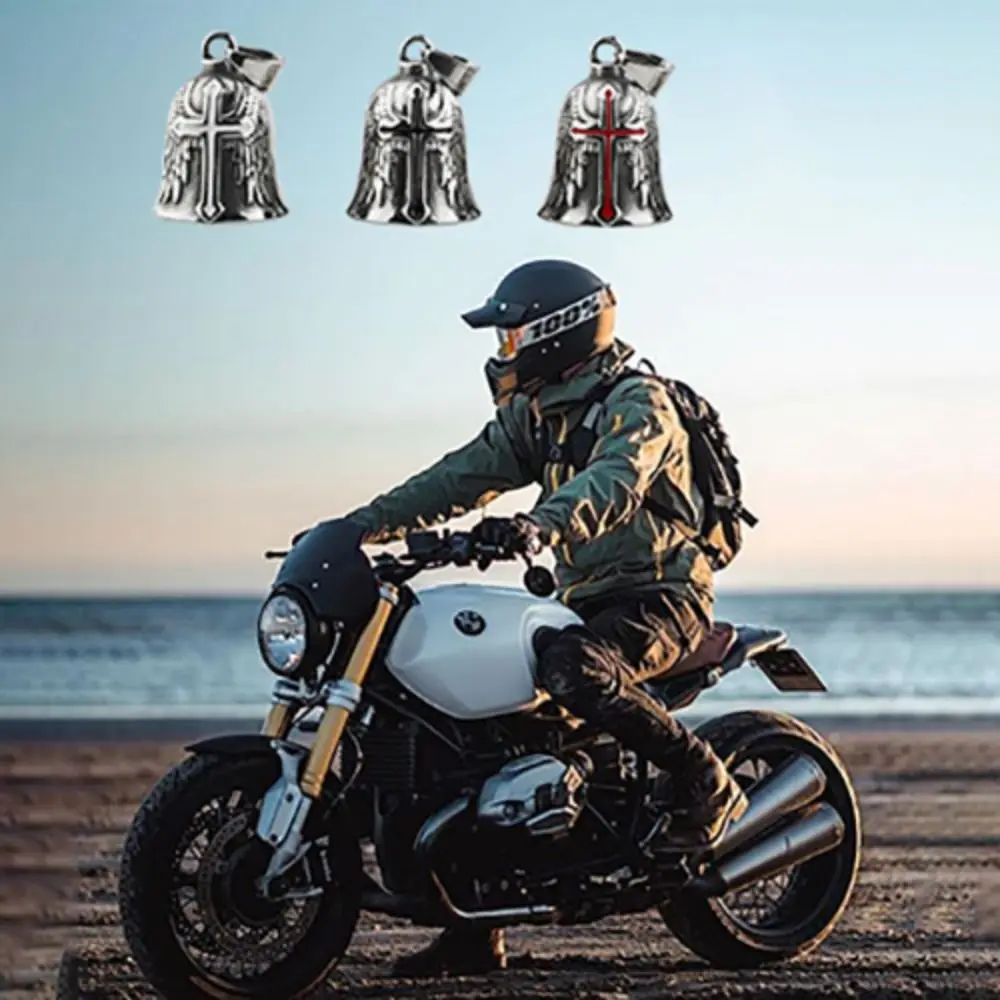 ثلاثية الأبعاد تصميم دراجة نارية جارديان جرس ريترو الجناح تصميم السائق حسن الحظ سحر الشرير نمط سبيكة روح الشر فخ جرس ارتداء اليومي #6