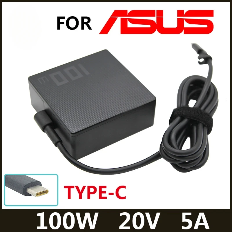 

Зарядное устройство для ноутбука ASUS 100 Вт, 20 В, 5 А, адаптер Type-C GV301QH G533QM GA401QE GA401QM GA503QM GA551QS GX703HS