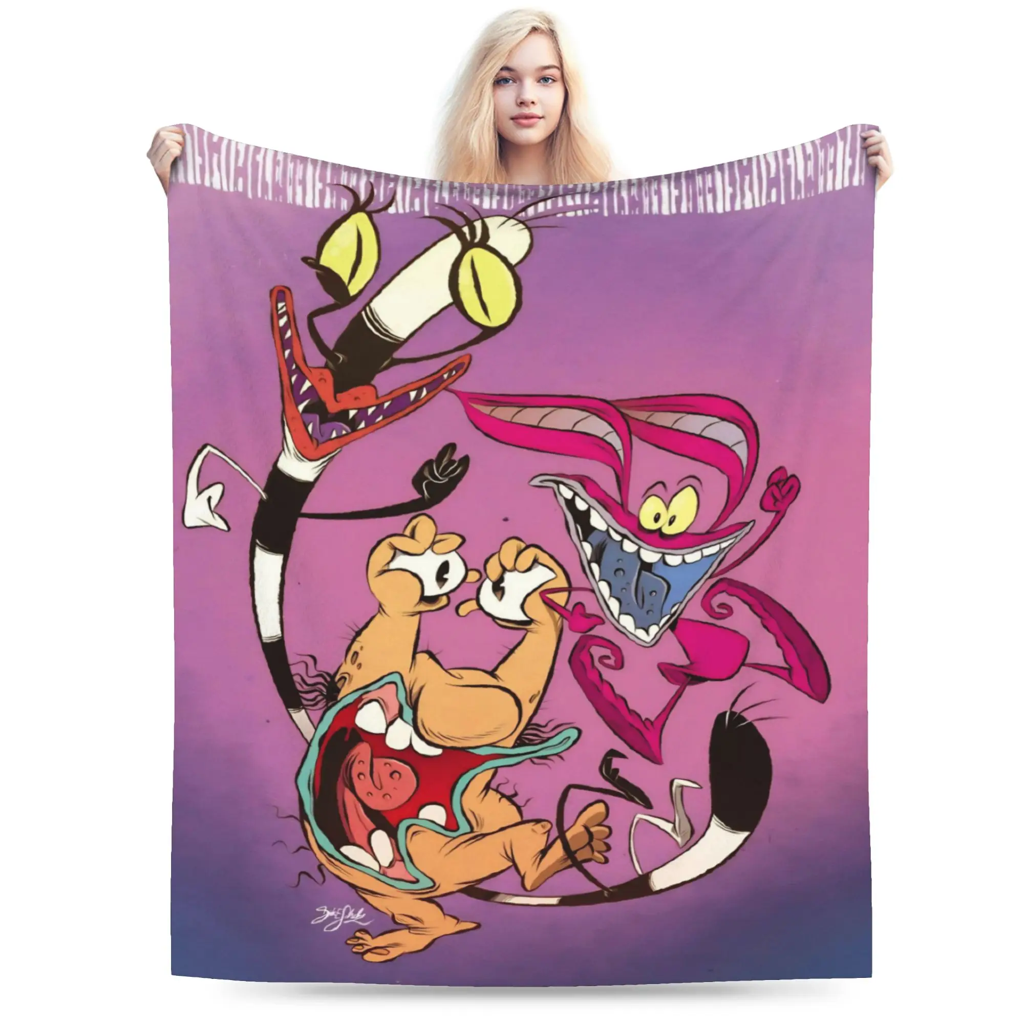 Aaahh Real M-Monsters  Blanket Lightweight Thin Fleece Relax Present  Throw Blankets Quilt