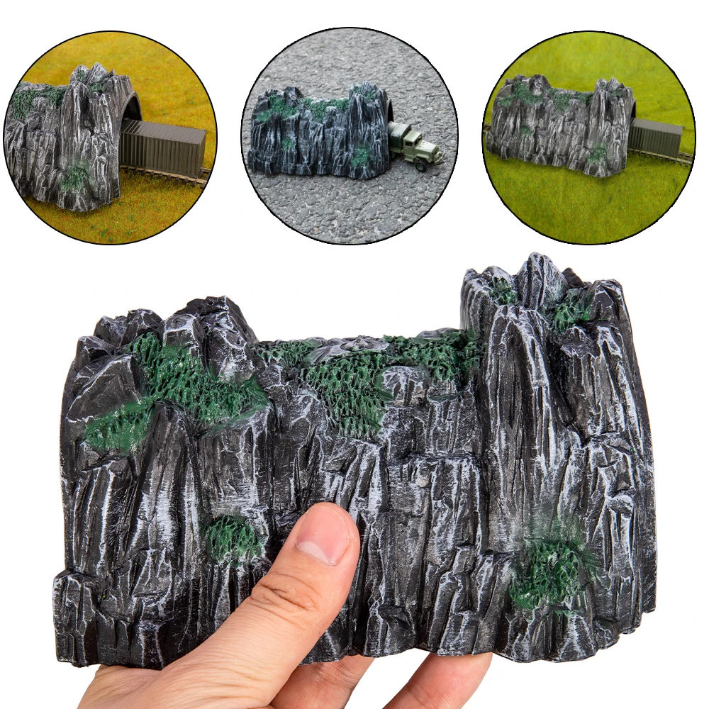 

Simulation Rockery Tunnel Train Slots Model Cave Toys DIY Building Sand Table Scene Layout Railway Track Accessory Gift to Kids
