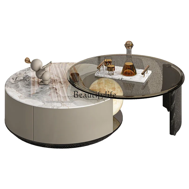 

ls 04Modern simple rock slab coffee table new Italian minimalist microcrystalline stone coffee table size new apartment