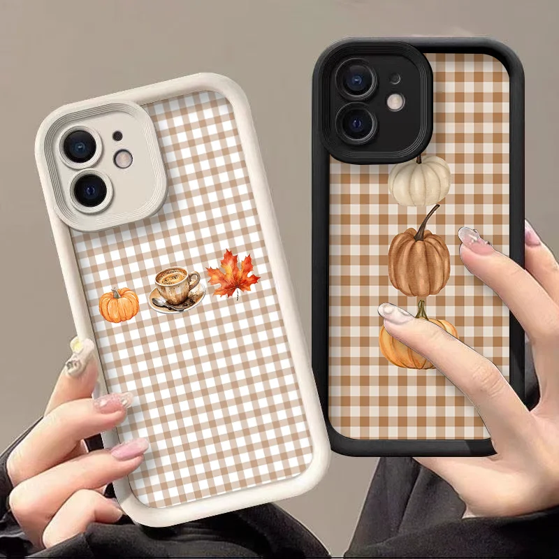 Cartoon Autumn Pumpkin Grid P - Phone Cases Google Pixel 7 评论和价格