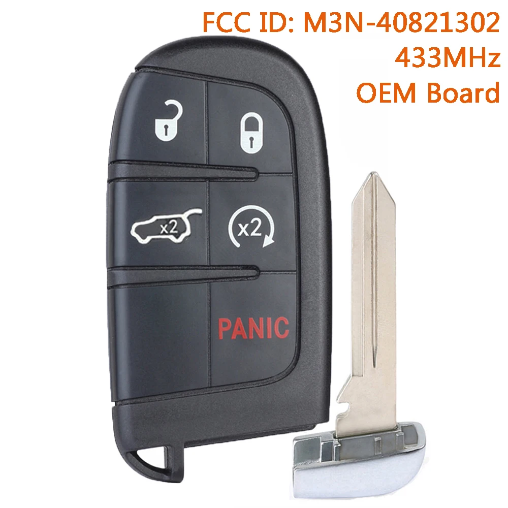 

KEYECU OEM M3N-40821302 Умный бесключевой пульт-ключ для Jeep Grand Cherokee 2014-2023 68143505