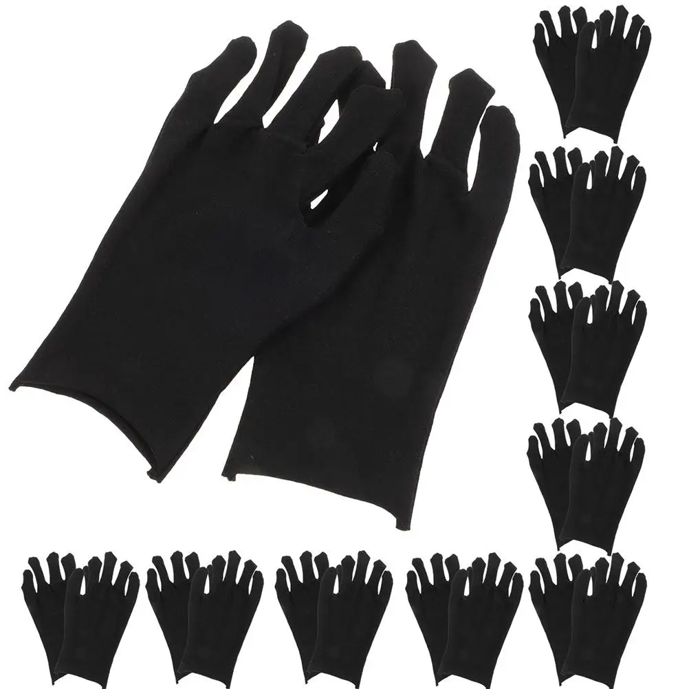 24Pairs Hand Protection Gloves Black Cloth Thick Design Dirt Resistant Breathable Work Gloves for Industrial Gardening