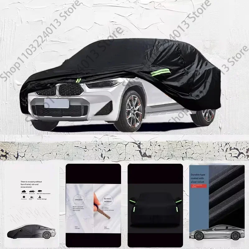 

For BMW X2 Car cover Exterior Car Cover Black Outdoor Protection Full Car Covers Waterproof Sunshade Anti UV Snow Cover