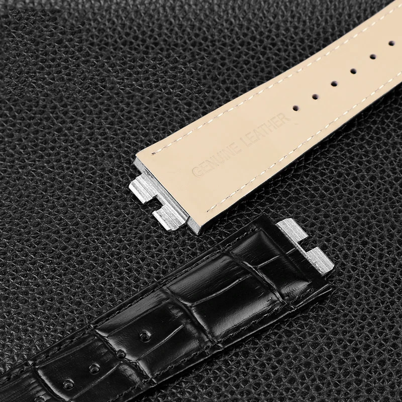 Quick Release Bracelet High Quality Genuine Cowhide Leather Watchband For Hublot Big Bang 411 Series strap 27mm Black Watch Belt