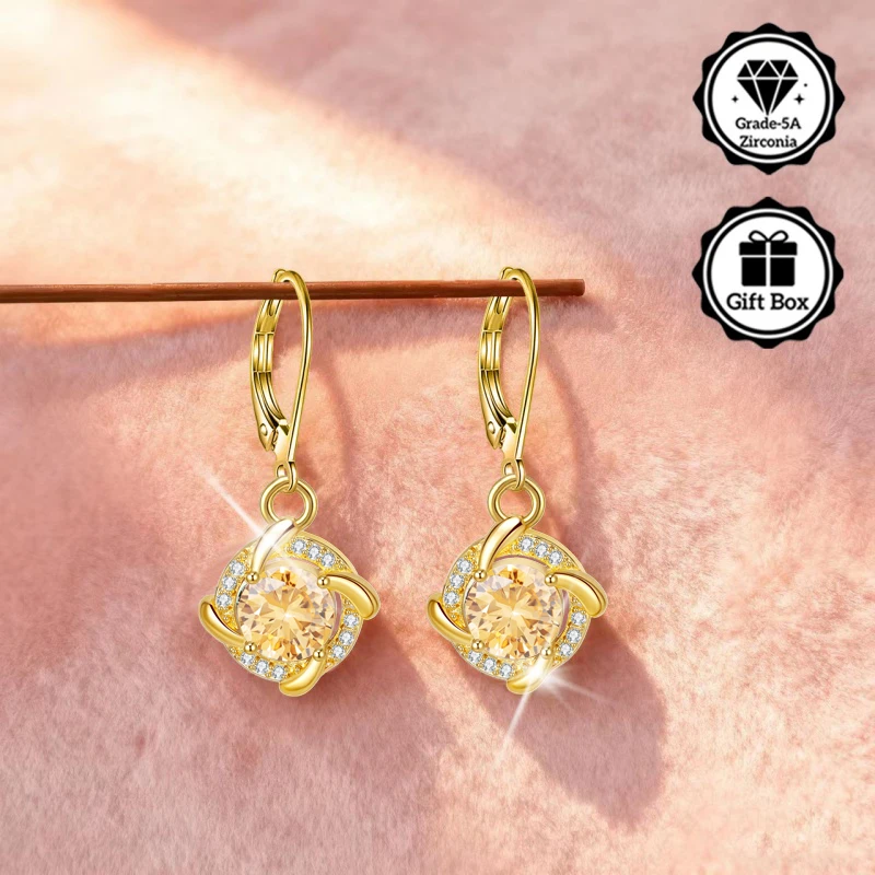 

Ювелирные изделия LAMVOICE для женщин/серьги с 2-каратным цирконием, рождественский подарок для ювелирных изделий высокого качества, гипоаллергенные серьги-крючки