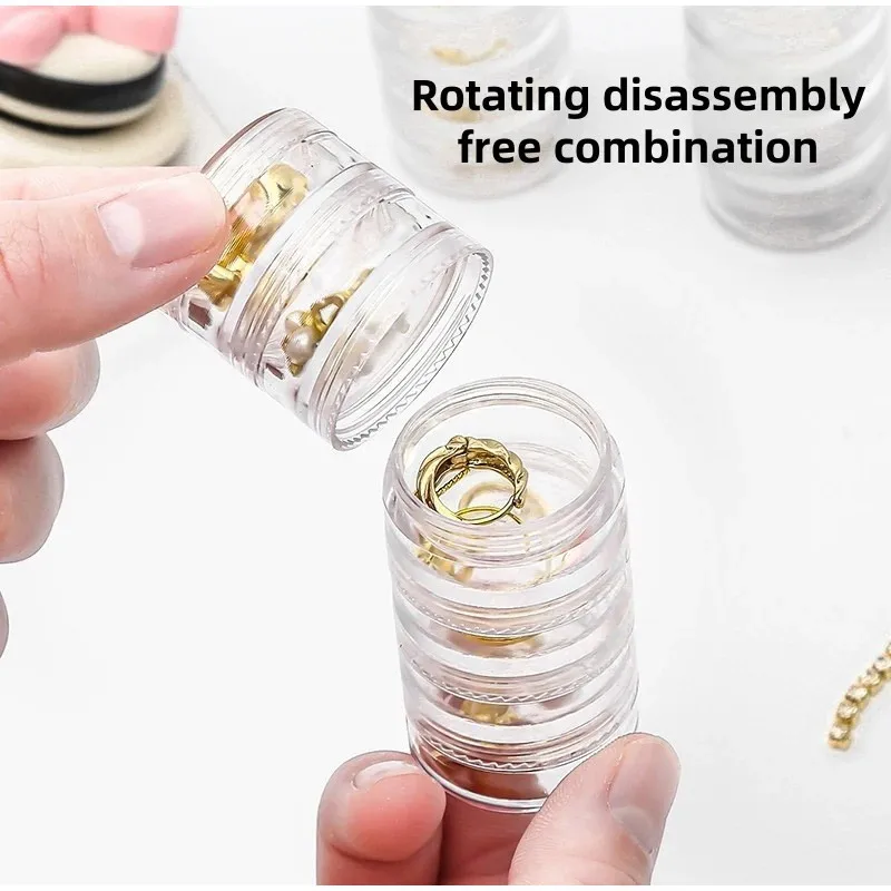 Exquisite Multi-layer Jewelry Storage Box Ring Necklace Earring Anti Oxidation Jewelry Box Portable Transparent Nail Art Box