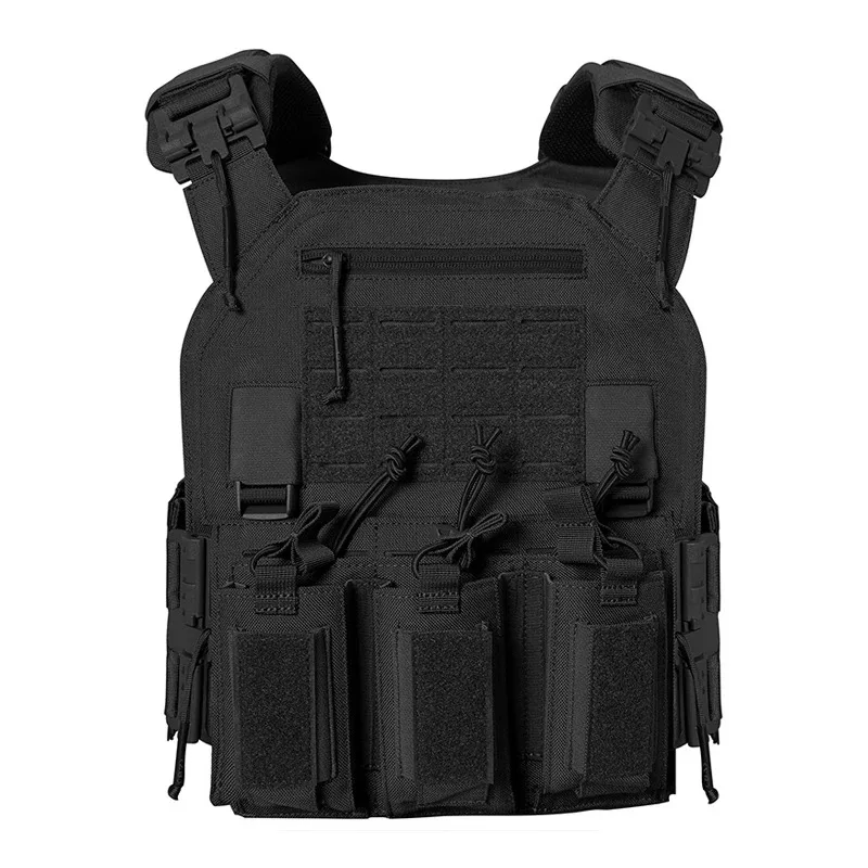 Chaleco táctico de entrenamiento de caza al aire libre con sistema molle cortado con láser de liberación rápida resistente al desgaste hecho de material de nailon