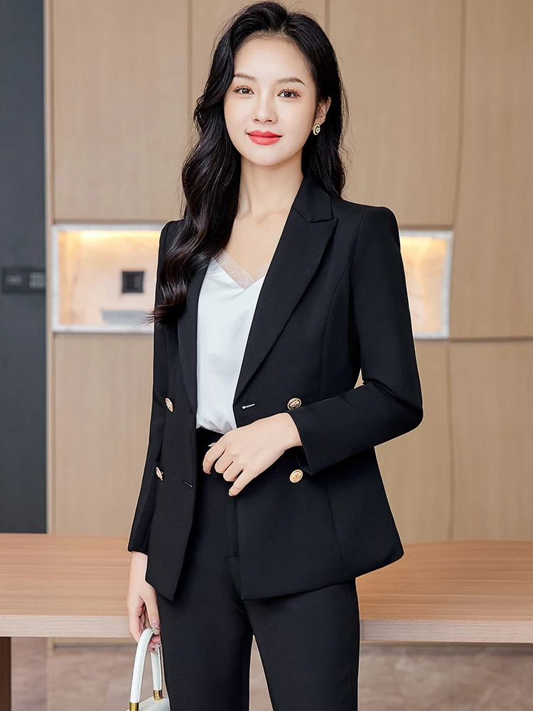 

Slim Fit Profional Suit for Fem College Students Interview Spring Autumn New Korean Sle Polyester Busin Coat