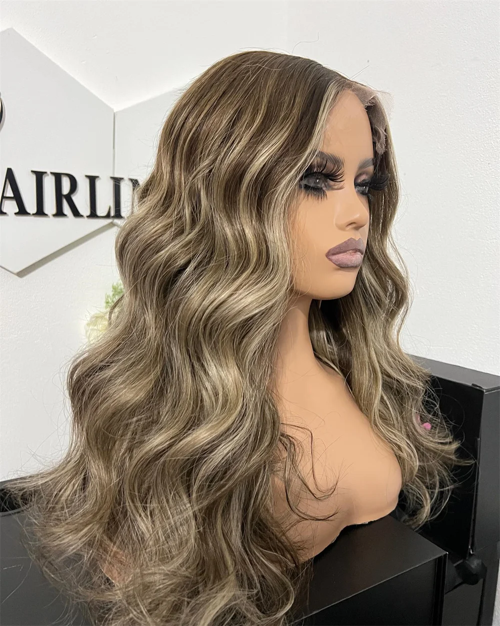 

HD Human Hair Wigs Ash Brown Blonde highlights 100% Natural Women Wig Full Lace Wig 13x6 13x4 Lace Frontal Wigs Deep Water Wave