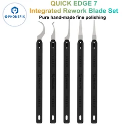 QUICK EDGE 7 Pure Hand Polished Blades Pry Knife for Mobile Phone Motherboard Scraper IC CPU Screen Edge Glue Removal Knife Tool