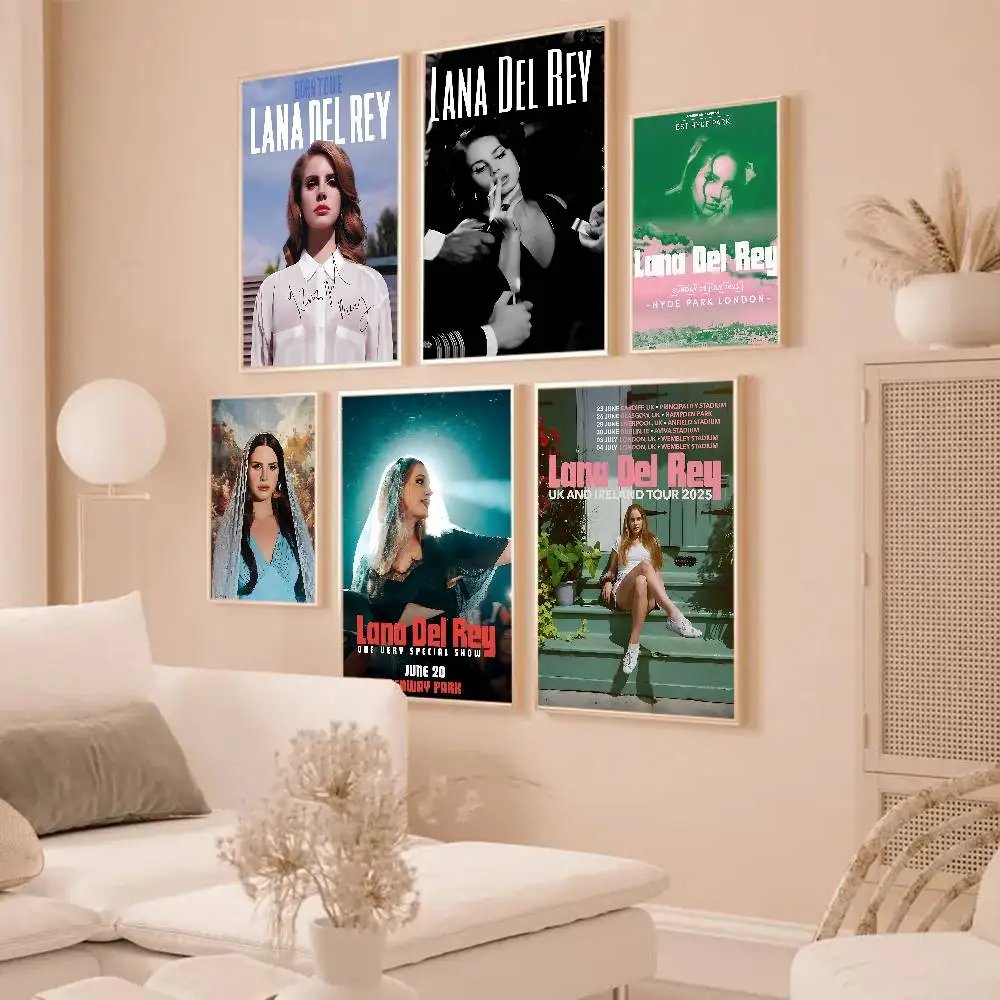 L-Lana Del Singer Reyes ملصقات كلاسيكية عتيقة مقاومة للماء ملصق ورقي للمقهى وبار ديكور المنزل