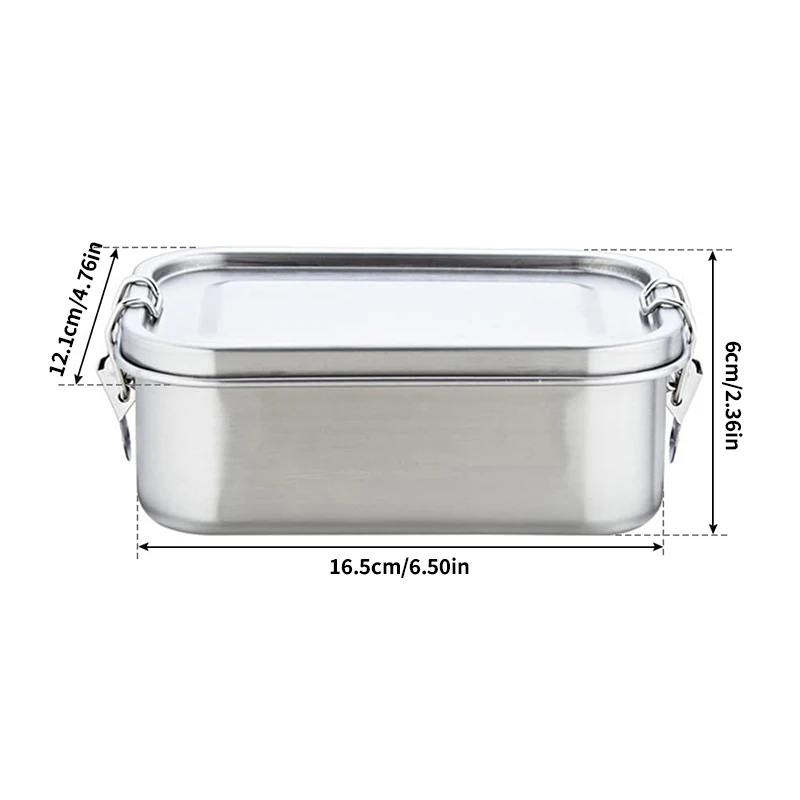 Stainless Steel Lunch Box With Removable Dividers 850ML Stainless Steel Lunch Box For Kids And Adults Dishwasher Safe