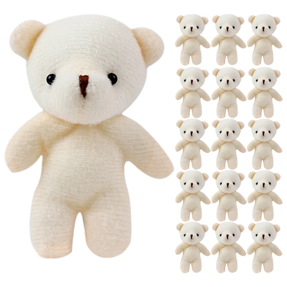 

16Pcs Mini Bear Soft Material Posable Limbs for Backpack Pendant Travel Desk Decoration Cute Charm