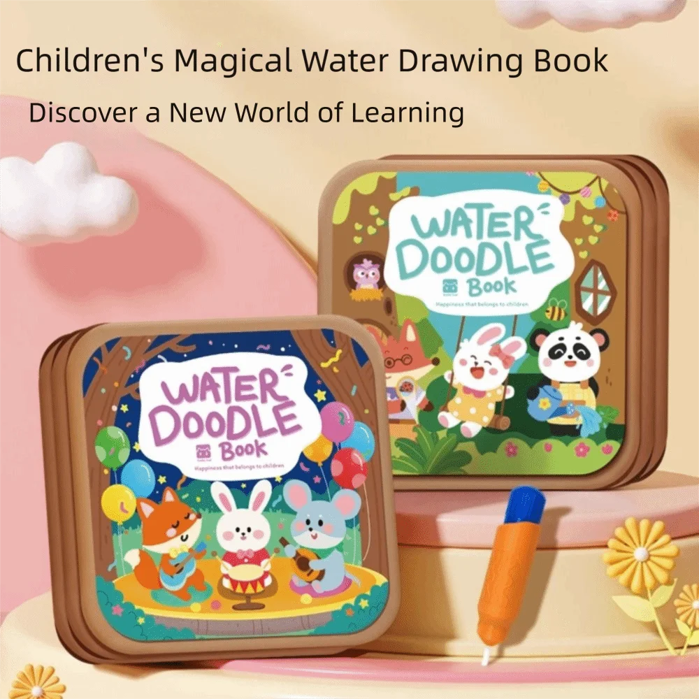 With Pen Water Drawing Book Clean Water Reusable Reusable Coloring Book Multi-scene DIY Design Magic Drawing Book Learning
