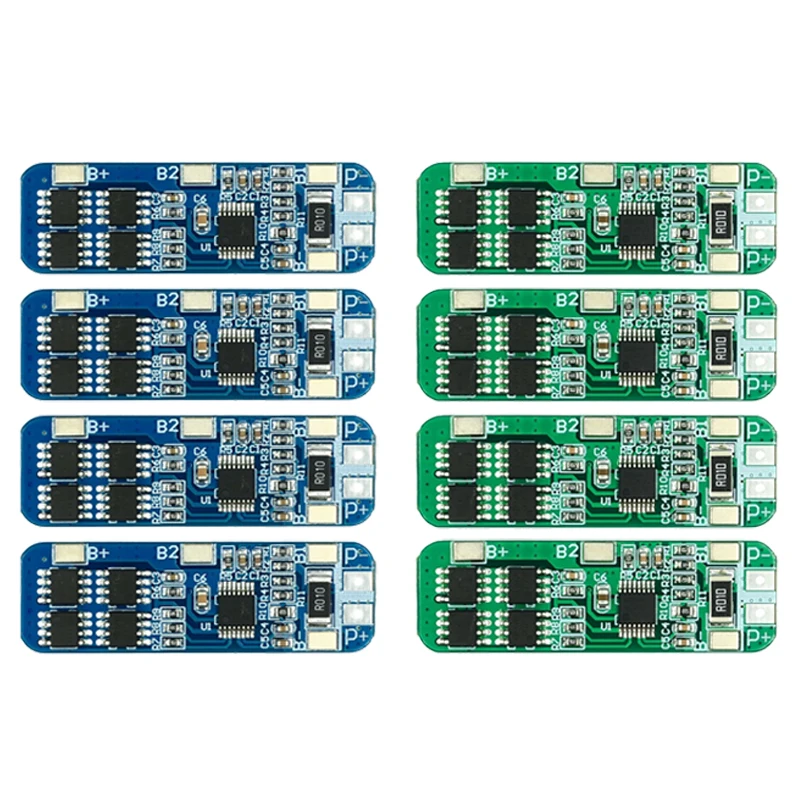 1-10 Uds 3S 12V 18650 cargador Li-ion Placa de protección de batería de litio 10A BMS azul verde PCB 10,8 V 11,1 V 12,6 V placa de circuito