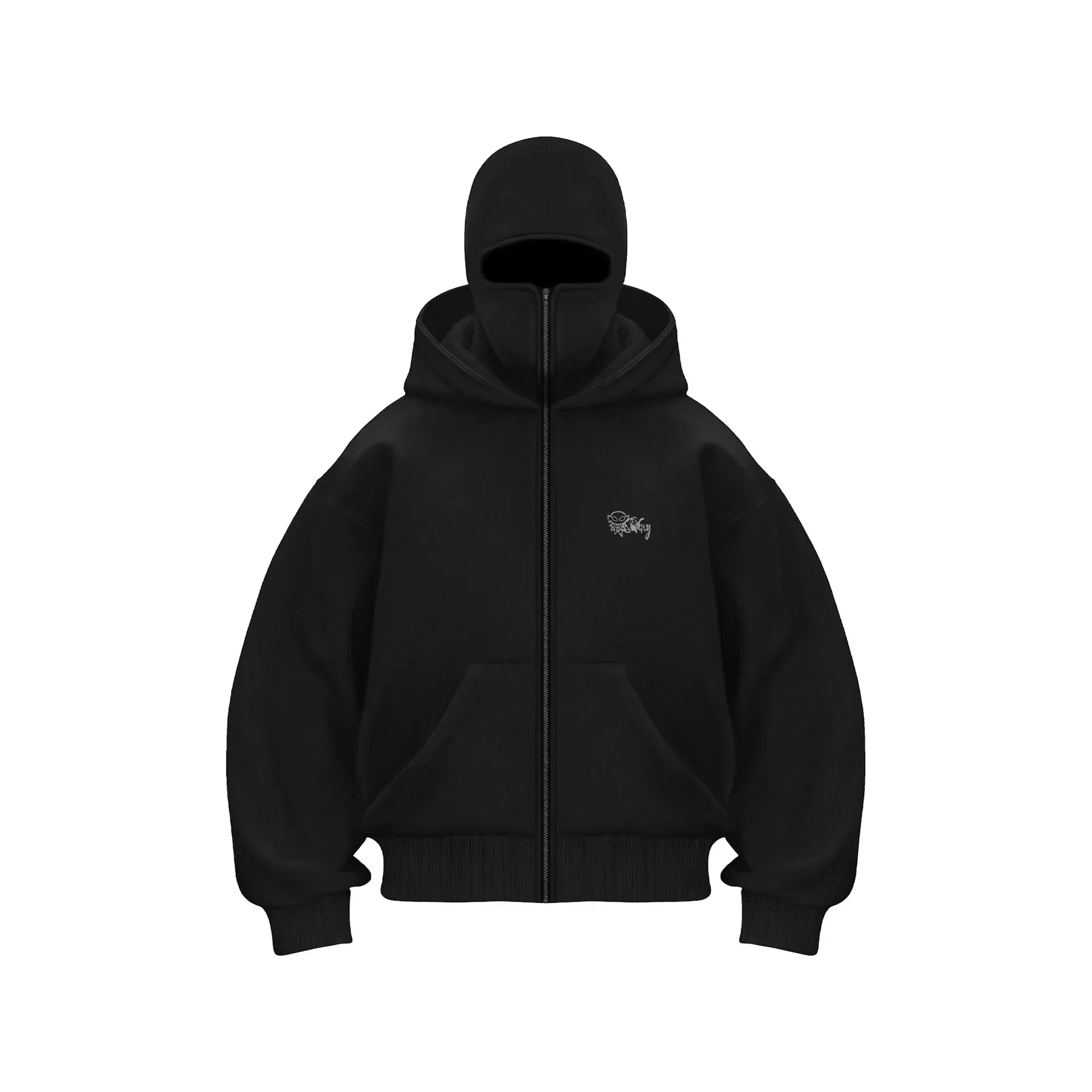 2025 new ins tide brand double hat unique design hooded sweater autumn and winter new men's and women's same loose Y2K sweater