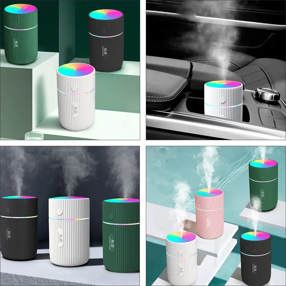 1Set Colorful LED Mini Air Humidifier USB Charging Portable Fragrance Diffuser for Desk Bedroom Office Living Room Kitchen