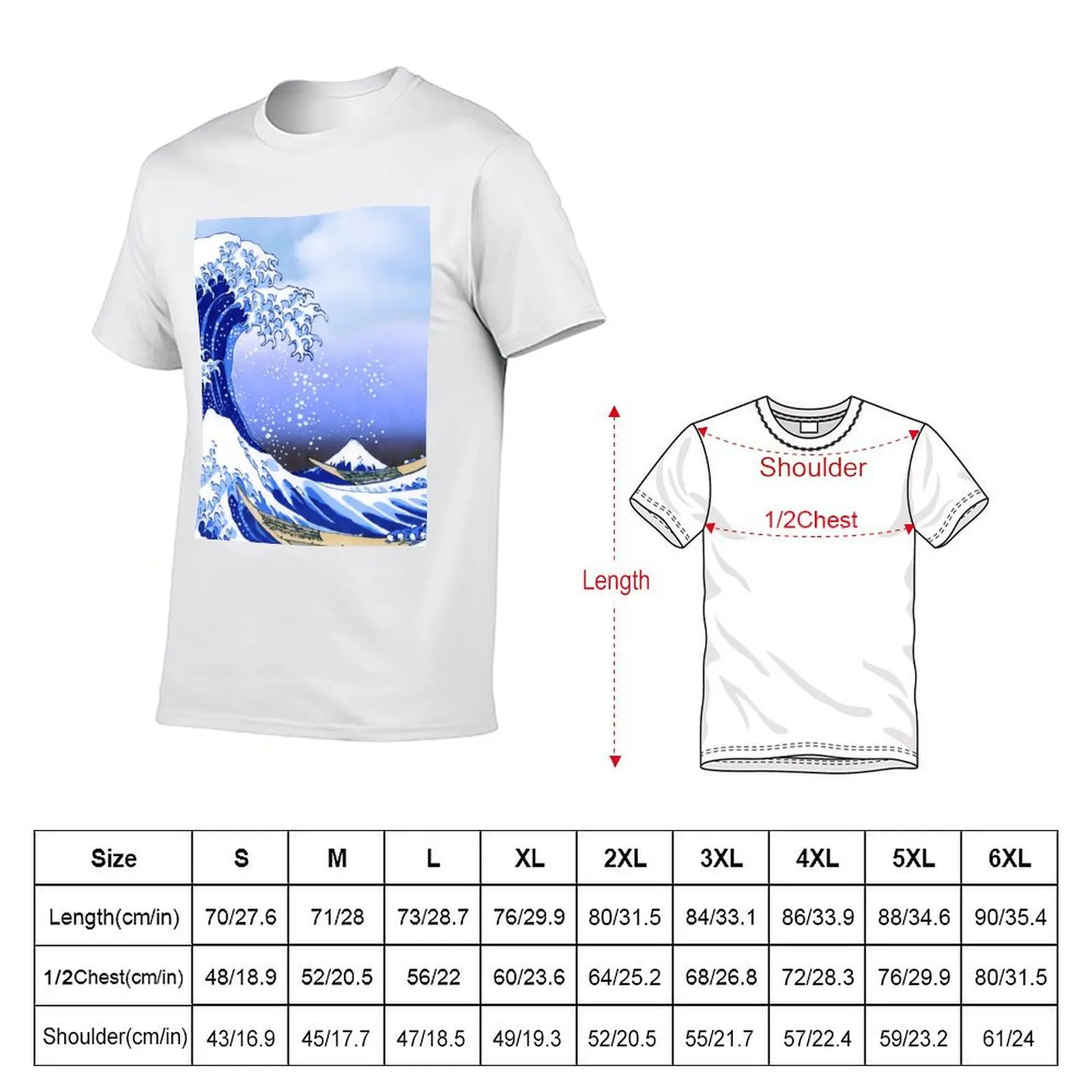 Surf's Up! Great Wave, Hokusai T-Shirt Clothing shirts graphic mens cotton t shirts