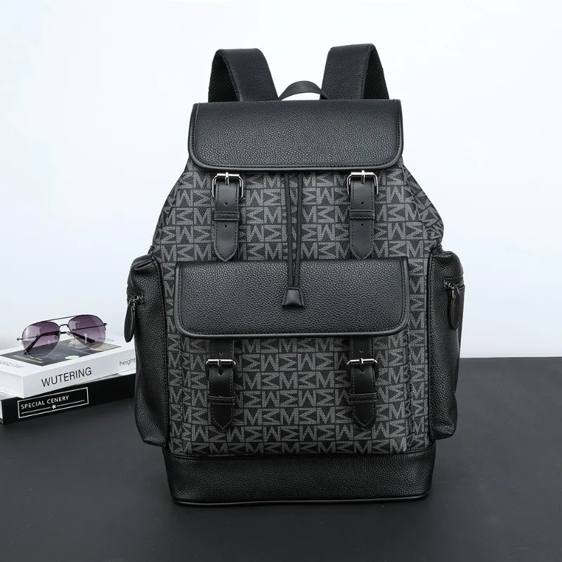 

Рюкзак с буквенным клапаном, мужская дорожная сумка большой емкости, модный рюкзак на шнурке для мужчин, водонепроницаемые 14-дюймовые сумки для ноутбука, школьная сумка