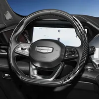 Funda para Volante de Coche con Textura de Fibra de Carbono, Diseño Segmentado de Liberación Rápida, Duradera, Compatible con Geely Monjaro, Coolray, Binyue, Emgrand, Okavango, Starray, Galaxy, Starship, Boyue L, Ex5, Preface, Tugella
