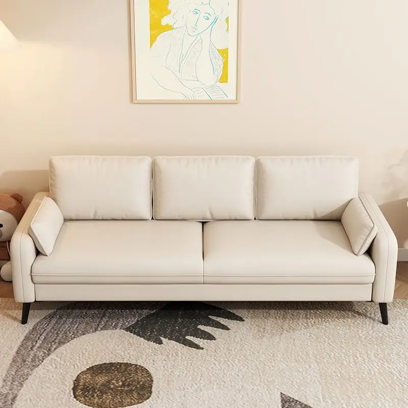 Office Technology Cloth Sofa Small Apartment Rental Double Apartment Living Room Clothing Store Business Leather Art Small Sofa