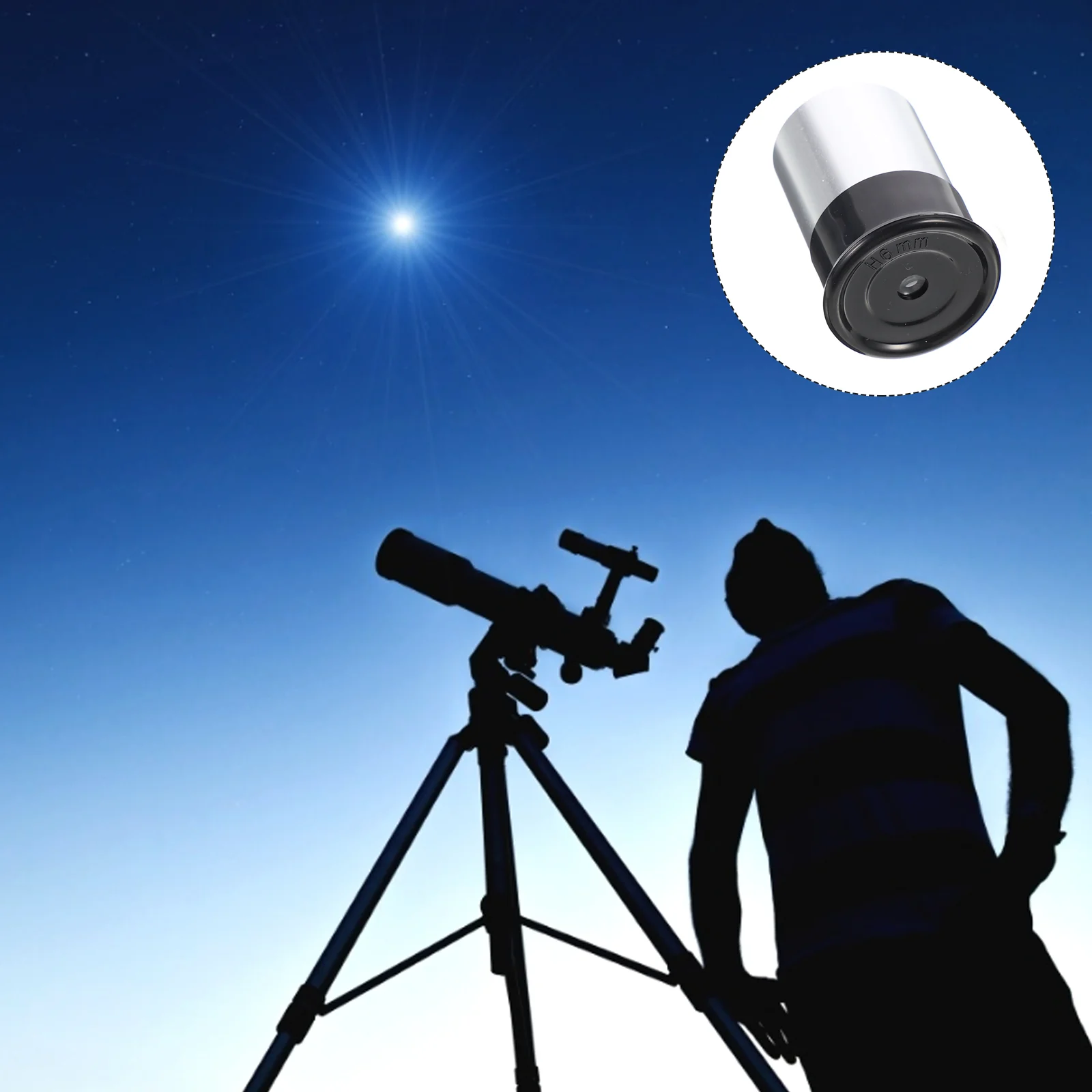 

Telescope Eyepiece 0.965 Inch H6mm ABS Multi Coated Optical Glass Lens for Astronomy Scopes Easy Install Remove