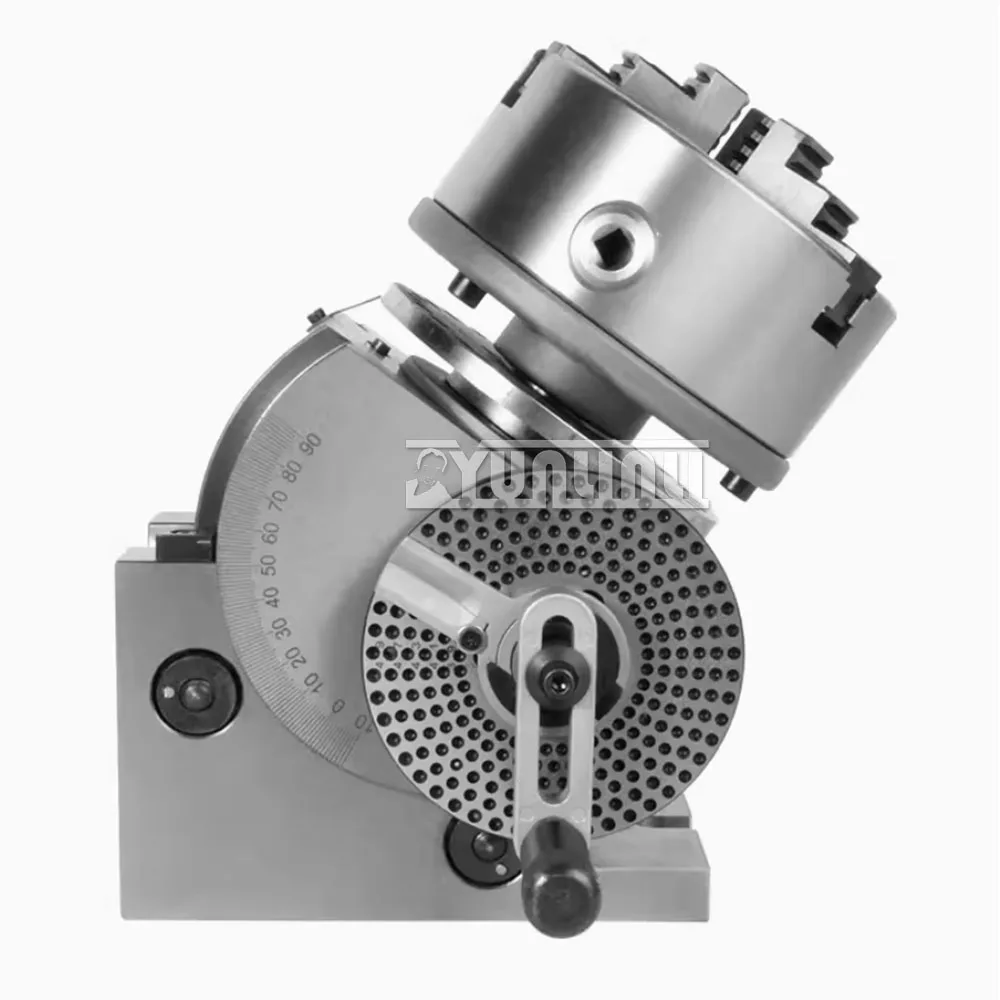 Imagem -02 - Cabeça de Indexação Universal para Fresadoras Cabeça Divisória Mandril de Mandíbulos Eixo Rotativo Cnc com Cabeçote Traseiro Cnc 160 mm