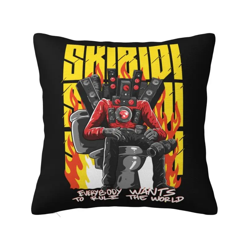 Hot Game Titan Speakerman Skibidi Toilet Cushion Covers 50x50cm Polyester Pillow Case for Car Square Pillowcase Home Decor