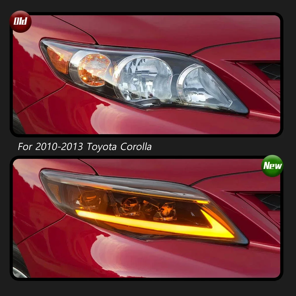 

TYPY новая светодиодная фара, обновленная, модифицированная для Toyota US Corolla, фар 2010-2013, динамический сигнал, налобный фонарь, автоаксессуары
