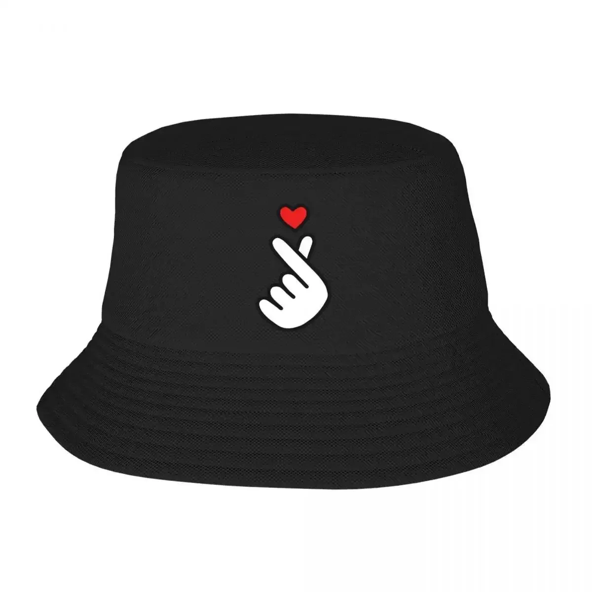 Custom Unisex Korean Finger Heart Love Bucket Hat Beach Sun Summer Fishing Hat
