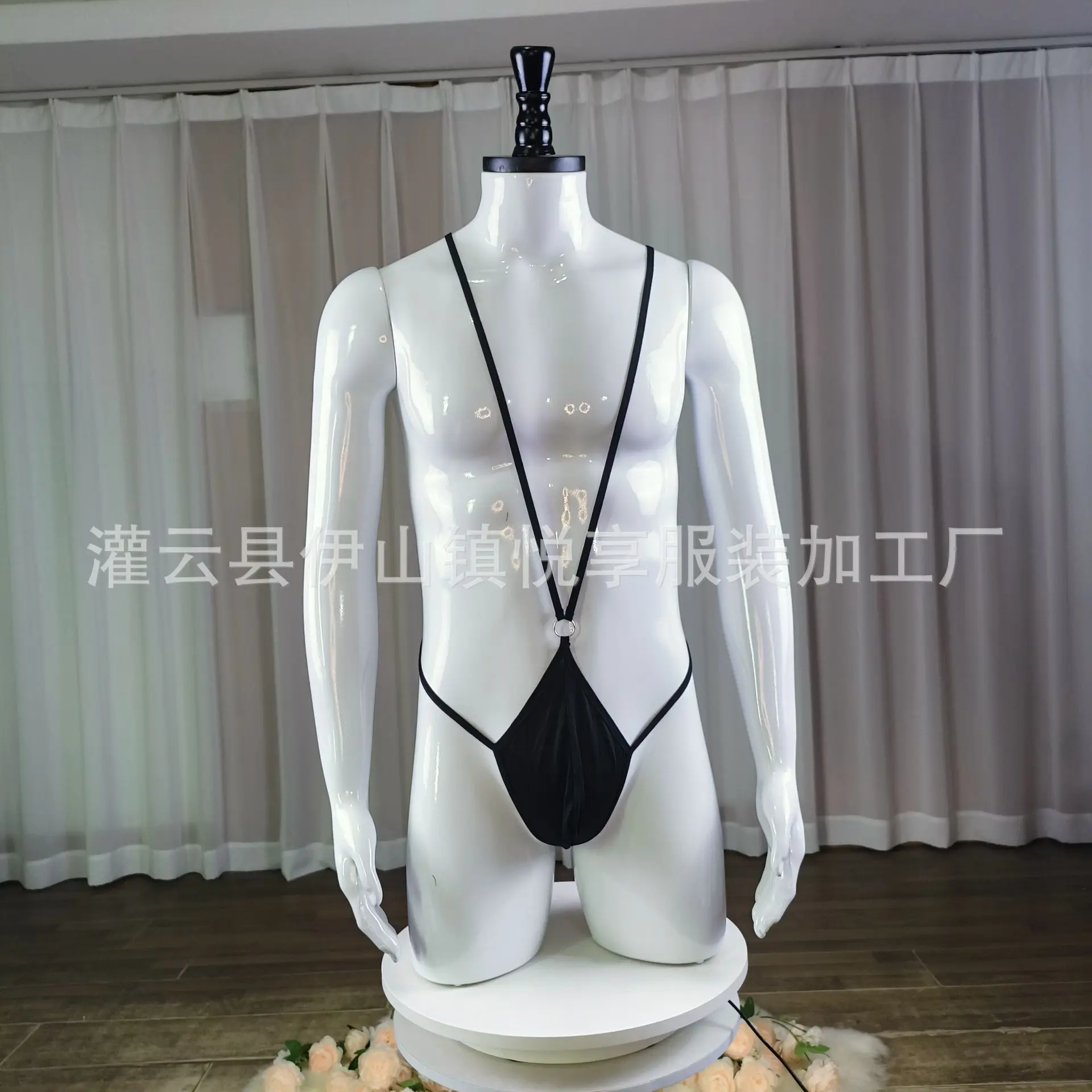 

Erotic Men's Bodysuit Hollow Panties Open Butt Thong Suspender G-String Elastic Breath Jumpsuit Sling Shot Sissy Lingerie Hombre