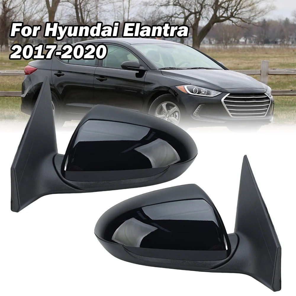 

3 Wires Side Door Mirror Assembly For Hyundai Elantra 2017 2018 2019 2020 Black Manually Folding Wing Mirror Car Accessories