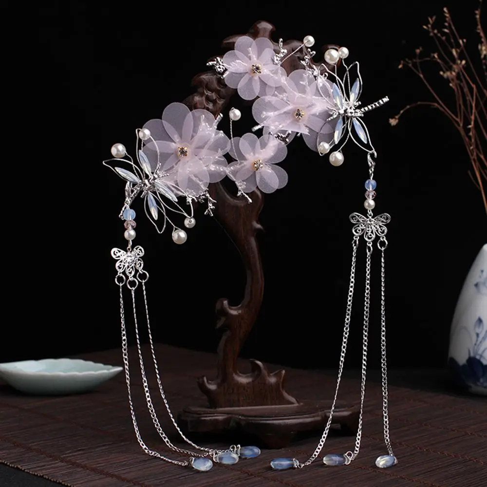 

Elegant Classical Style Dragonfly HANFU Traditional Chinese Tassel Headwear Hairpin Hair Clips