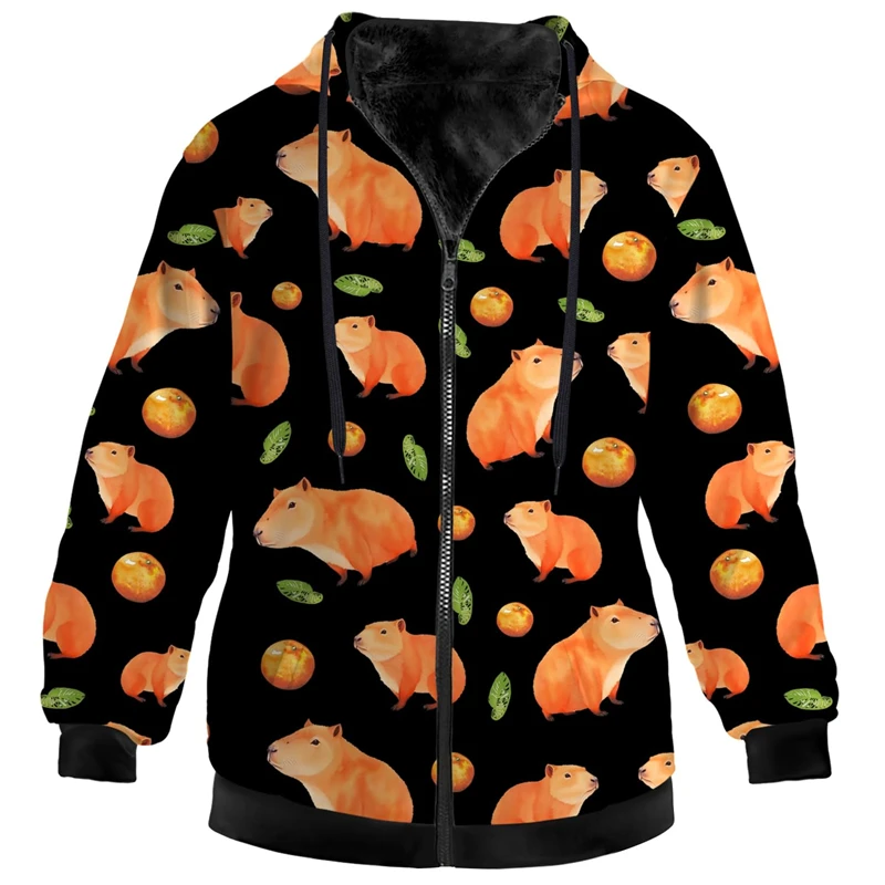 

Толстовка с капюшоном на молнии с 3D принтом животных capyбара толстовки унисекс оверсайз Осенняя Повседневная Уличная одежда милые топы пуловер Детская толстовка