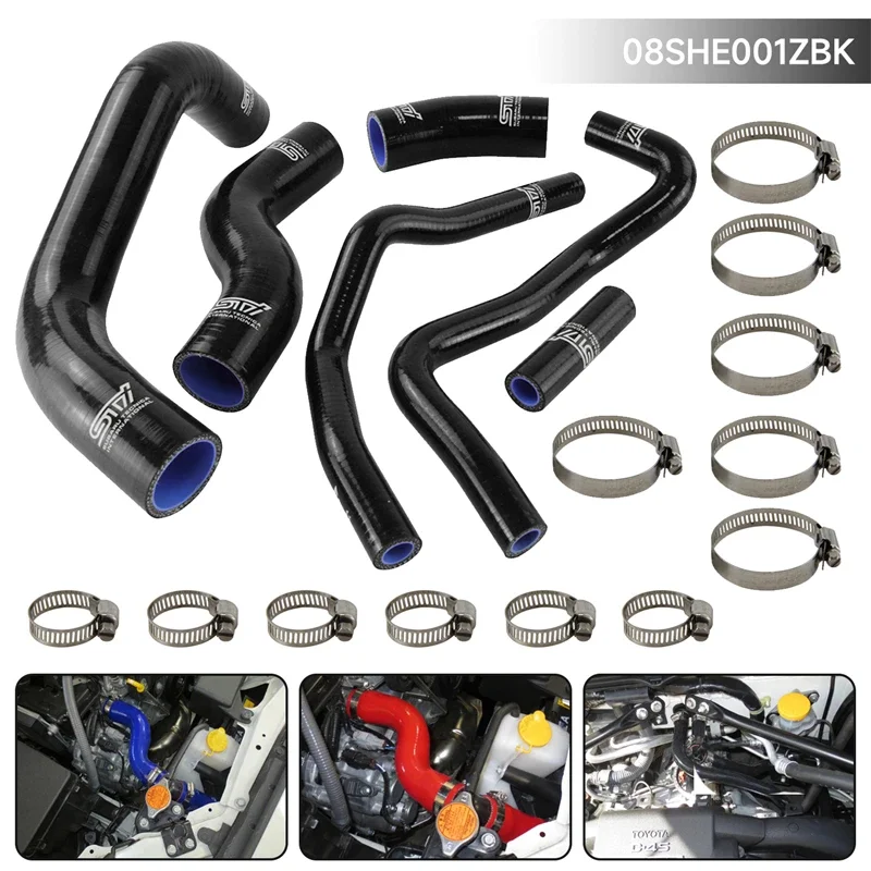 

Radiator Coolant Silicone Hose Fits for 2013-2019 Subaru BRZ FR-S Toyota GT86 + Clamps Blue / Black / Red