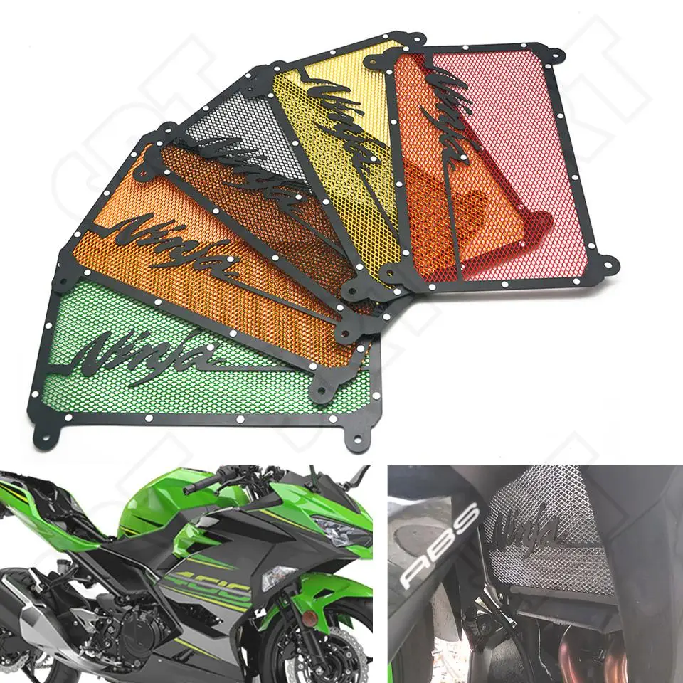 Fits for Kawasaki Ninja 400 NINJA400 ABS KRT EX400 2018-2024 Motorcycle Engine Radiator Grille Guard Oil Cooler Protector Cover