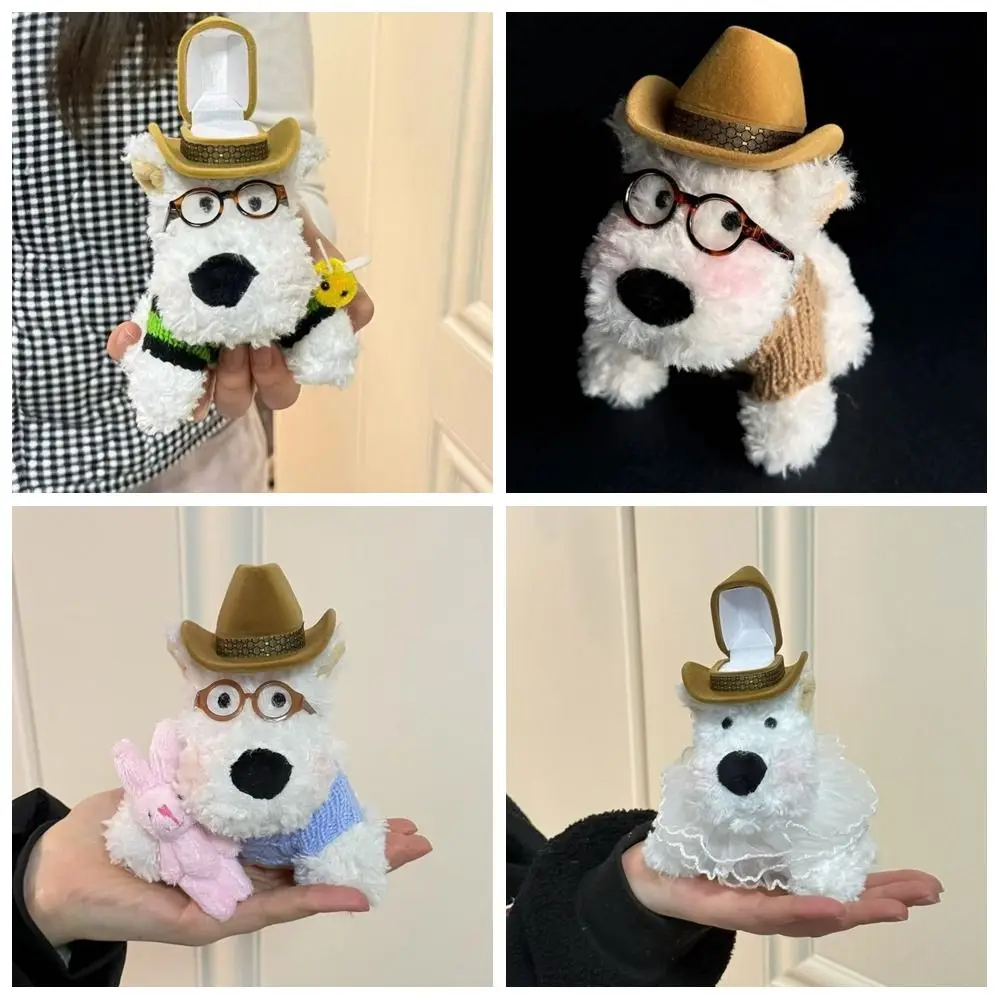 Дисплей плюшевая кукла-щенок коробка для колец мягкий плюшевый чехол для обручальных колец милый мультяшный держатель для колец для пары подарок на день Святого Валентина