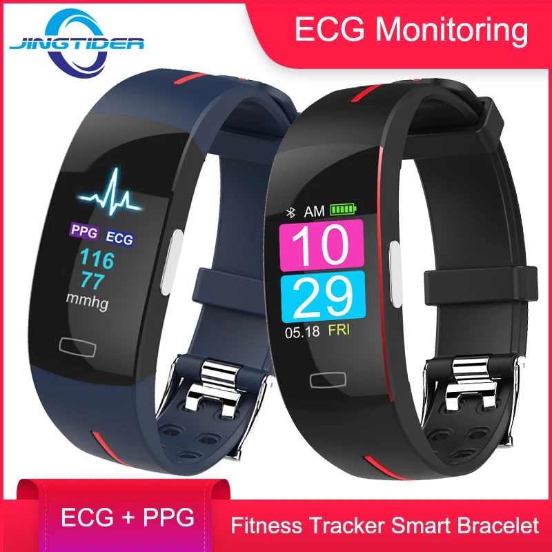 P3A ECG pulsera inteligente temperatura corporal Monitor de presión de oxígeno en sangre reloj inteligente rastreador de Fitness pulsera deportiva hombres mujeres