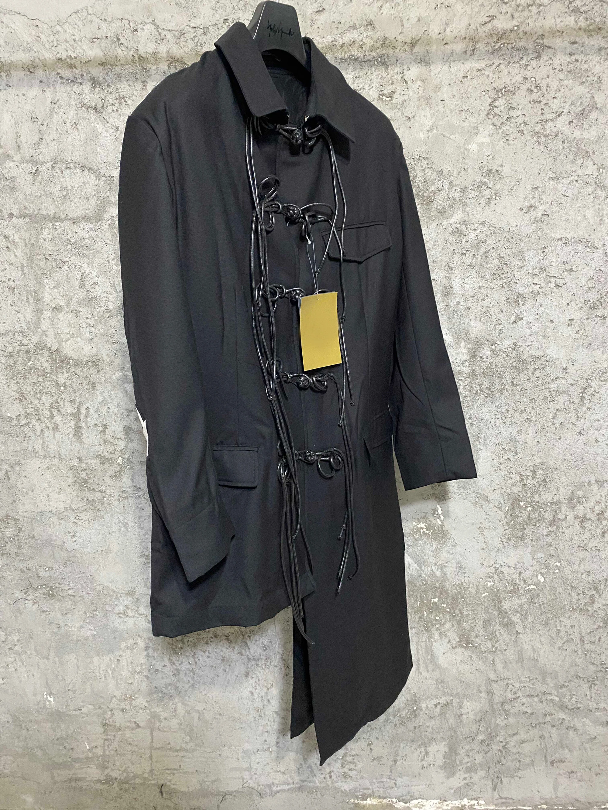 معطف علوي مطرز بعقدة صينية من TOP-YAMAMOTO، معطف طويل من الصوف على الطراز الصيني #5