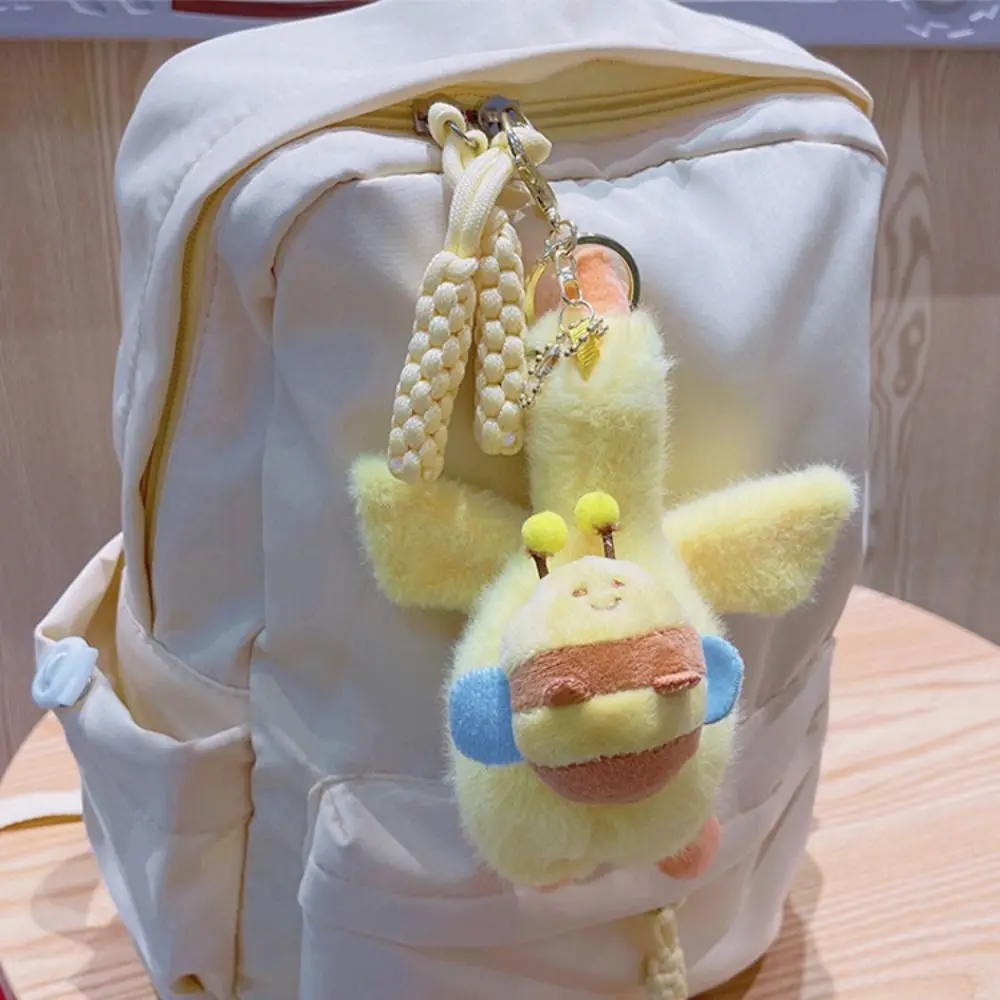 Lindo llavero de pato de peluche, cangrejo, tortugas, abejas, llavero de moda para parejas, bolso creativo, regalos colgantes